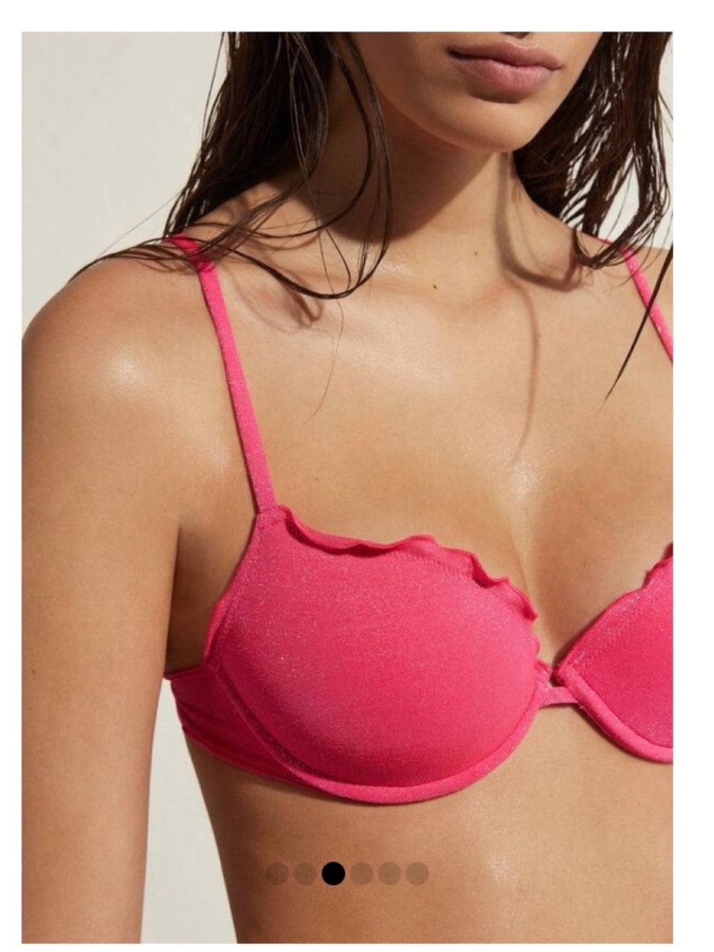 NWT Calzedonia Pink Formentura Bikini Push Up Top size XL & L Brazilian bottoms - Picture 7 of 14